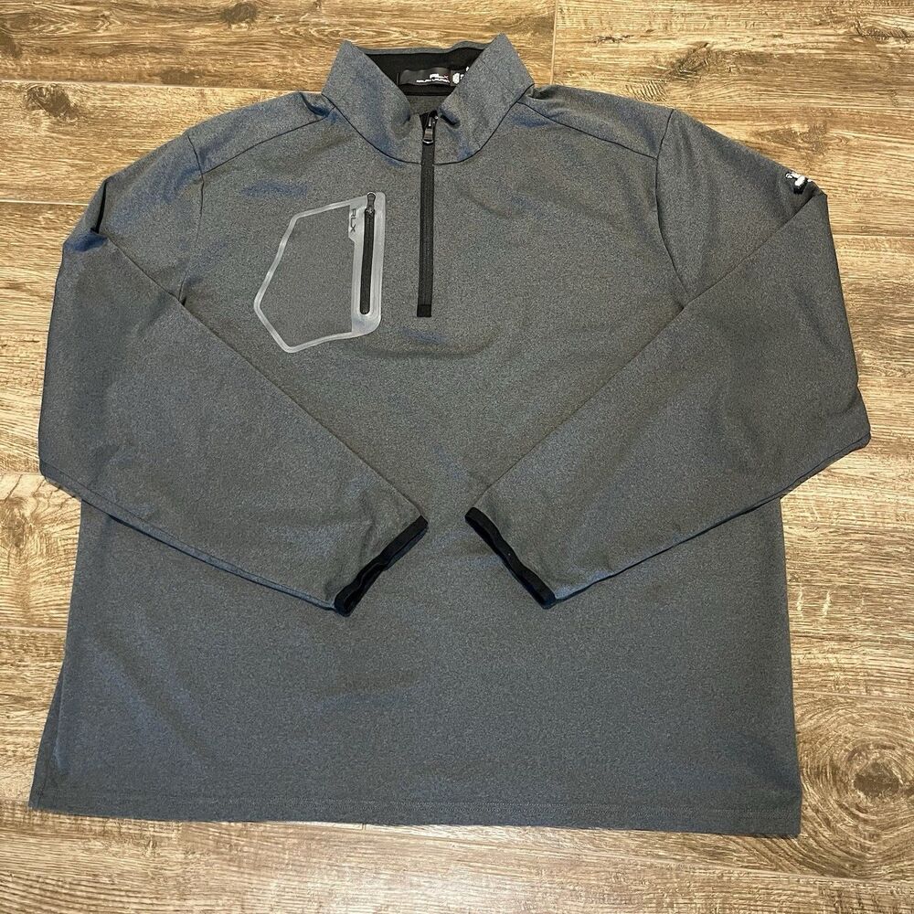 RLX Ralph Lauren Jersey 1/4 Pullover Mens 2XL Grey Golf Performance Shirt Logo